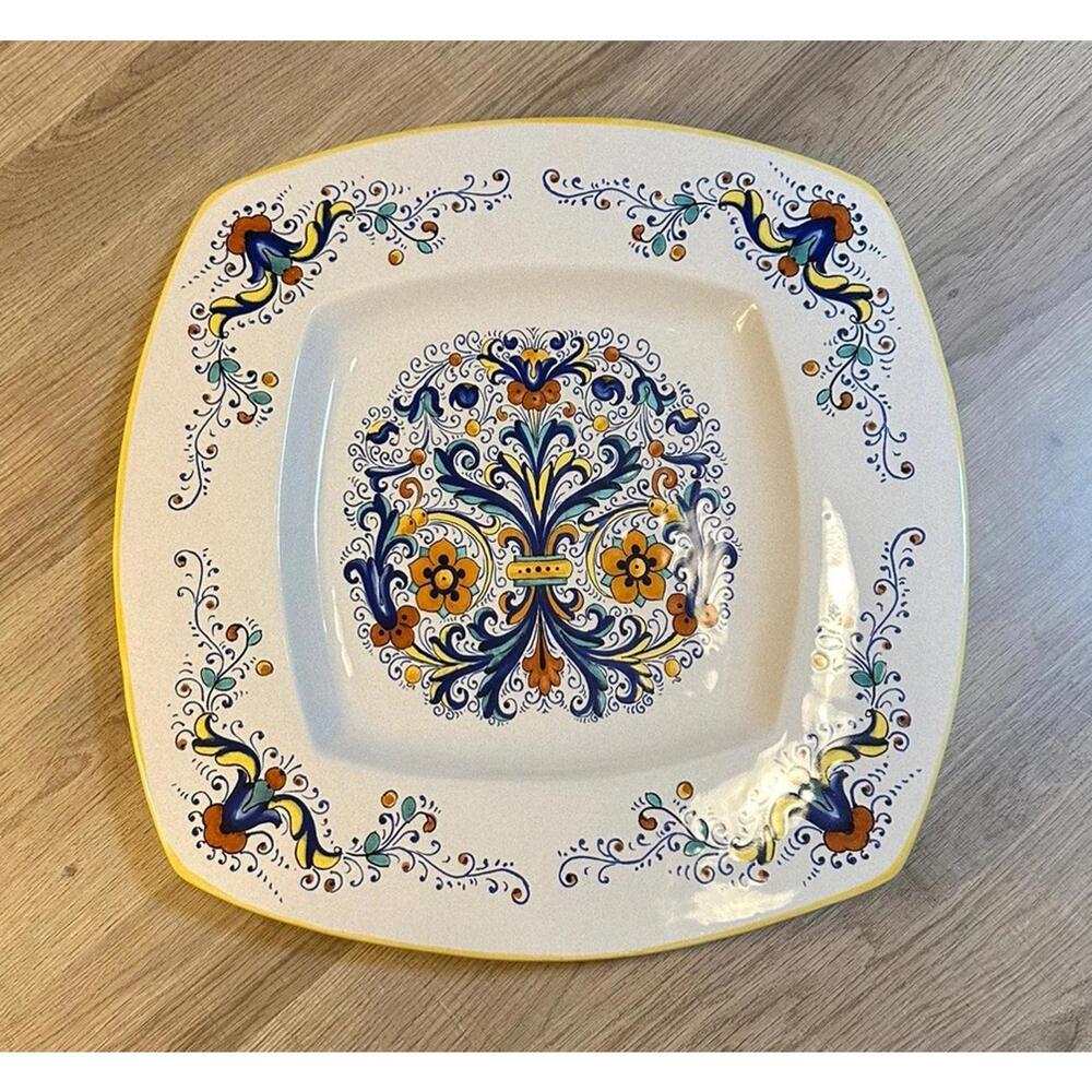Deruta Ceramiche by Deruta - Large Square Serving Platter - Made in Italy - Rare